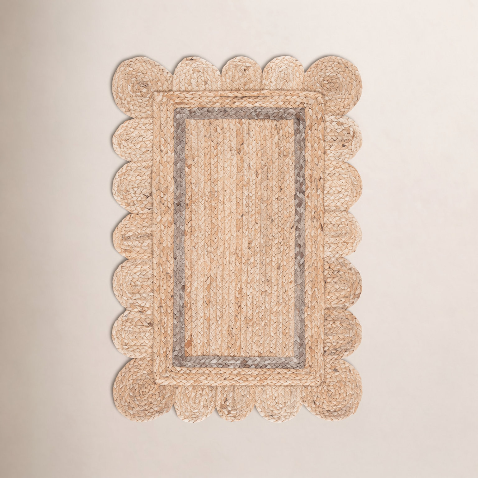 Inaki Hand-Woven Geometric Jute Rug, Rectangle 4' x 6'