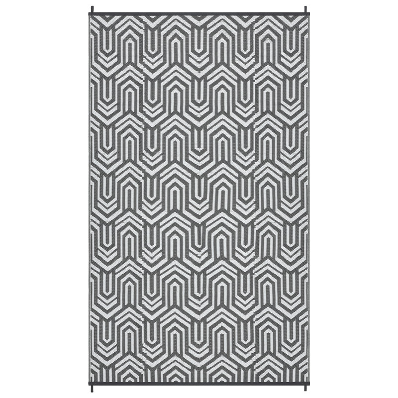Tapis d'extérieur Modern Modern, Rectangle 120 po x 96 po, Gris