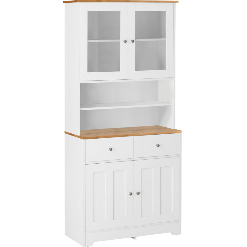 Almehdi 182cm Kitchen Pantry, White/Oak