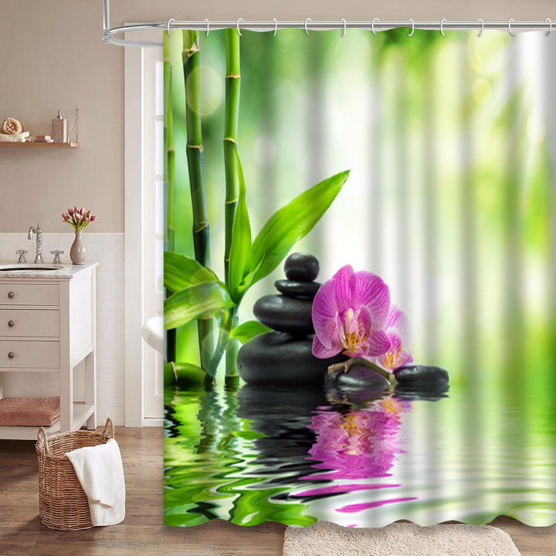 Rideau de douche Spa Zen Garden, L 72 po x l 78 po