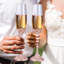 Ensemble de 4 couteaux à gâteau de mariage et flûtes à champagne (or rose, élégant)