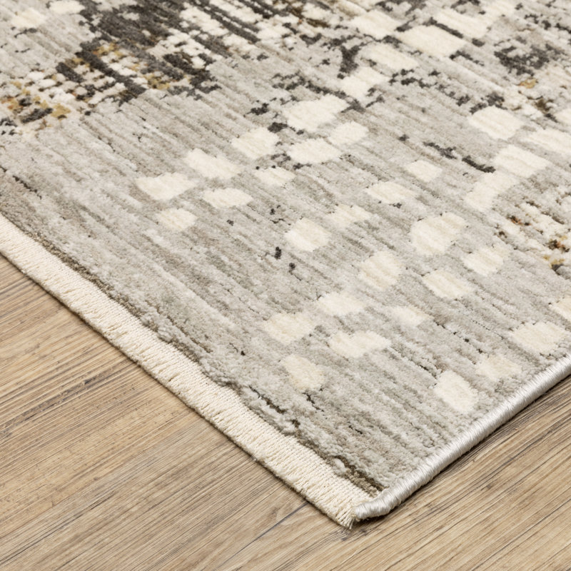 Tapis industriel ivoire / brun Telisa, Rectangle 5 pi 3 po x 7 pi 6 po