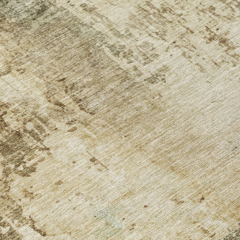 Machine Washable Indoor/Outdoor Chantille ACN2869 Abstract Rug, 2'3" x 7'6" Runner, Brown
