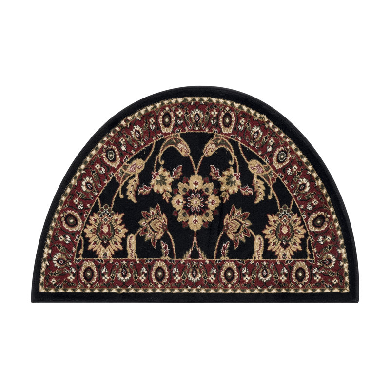 Tapis intérieur / extérieur noir Fanchon Beautiful Hearth Slice