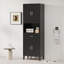 Grande armoire de salle de bain avec tiroir, 4 portes à fermeture douce et rangement ouvert
