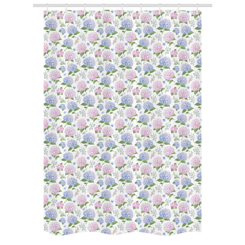 Floral Shower Curtain with Hooks Included, 54" W x 78" L
