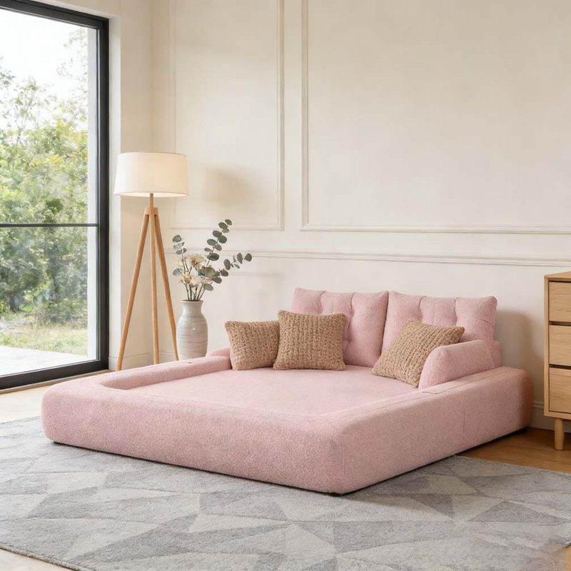 Canapé-lit pliable multifonctionnel 78,7 po, Rose