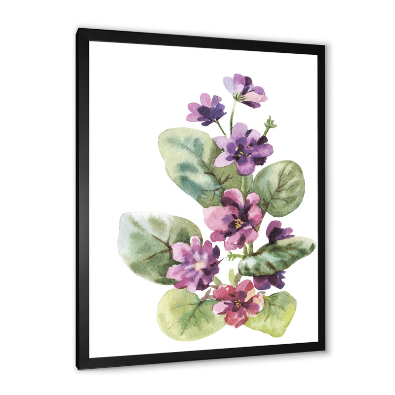 Viola sauvage - fleurs mauves, Cadre photo noir, H 20 po x l 12 po x P 1 po