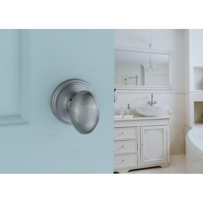 Bouton de porte d’intimité Egg, Acier inoxydable satiné