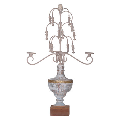 29.5'' H Concrete / Cement Tabletop Candelabra