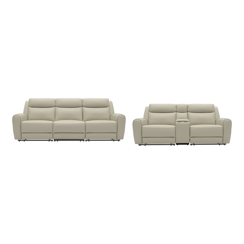Ensemble de canapé inclinable 3 pièces Burroughs, Beige, 2