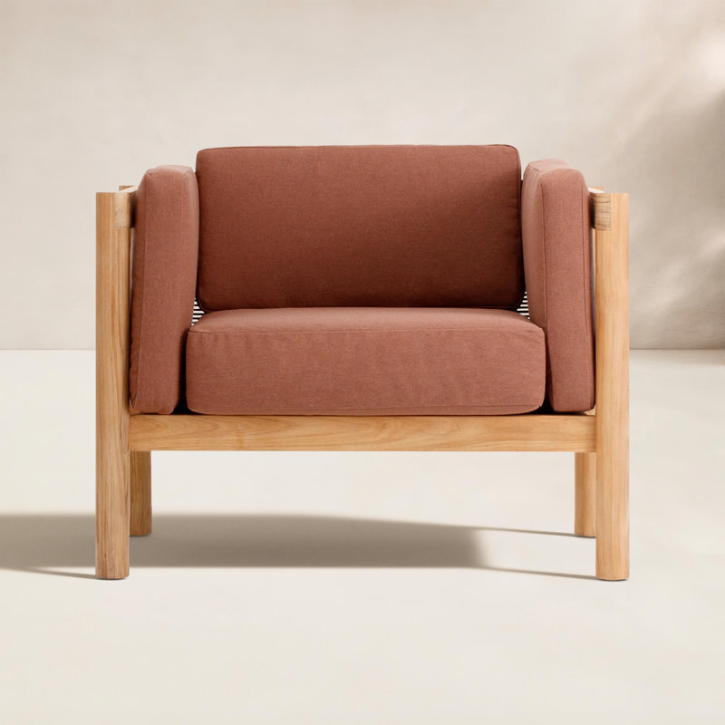Haven Outdoor Teak Lounge Chair, Sunbrella Rust