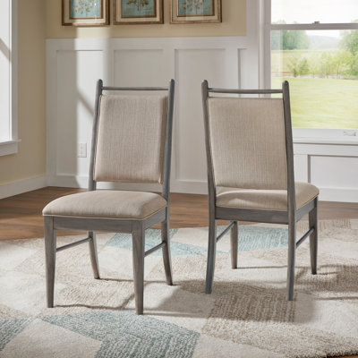 Cipolla Wood Finish Beige Fabric Dining Chair