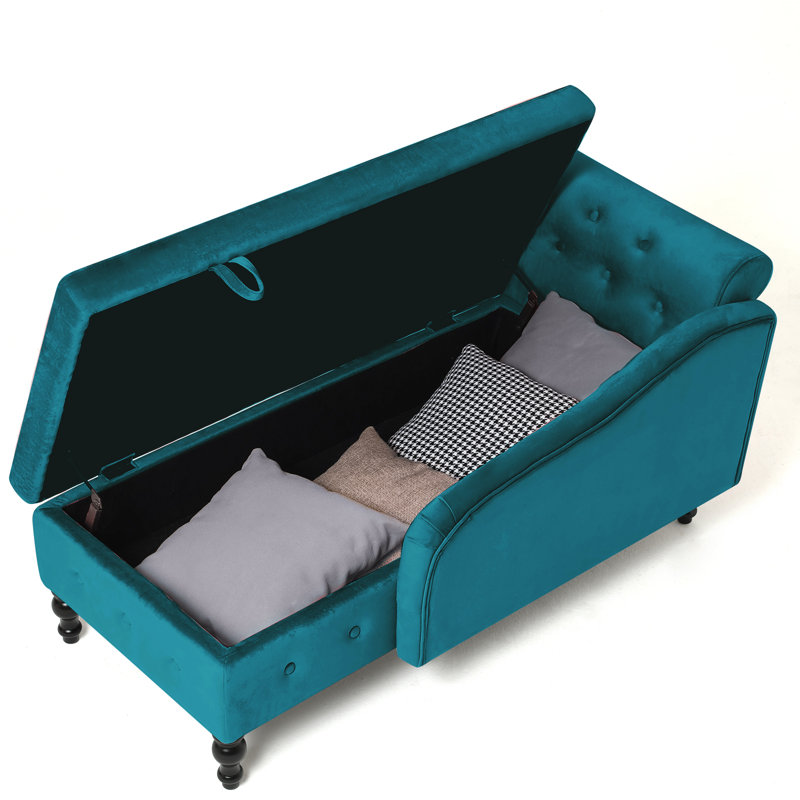 Hayliegh Velvet Chaise Lounge, Teal