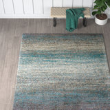 Tapis abstrait gris / bleu / crème Smoak