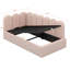 Divan-lit simple tapissier relevable avec tête de lit, structure de lit plateforme en velours avec rangement hydraulique-117487204