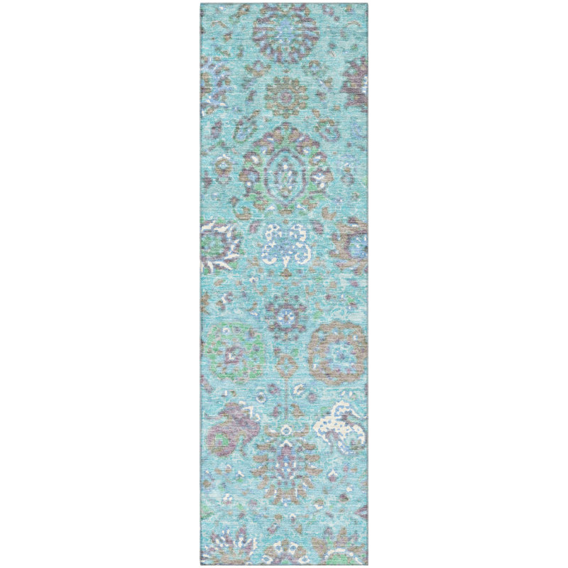 Premium Machine Washable Ariel Global Rug, Runner 2'3" x 7'6"