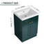 Meuble-lavabo autoportant avec lavabo en résine blanche et 2 portes d'armoire à fermeture en douceur (kd-emballage)