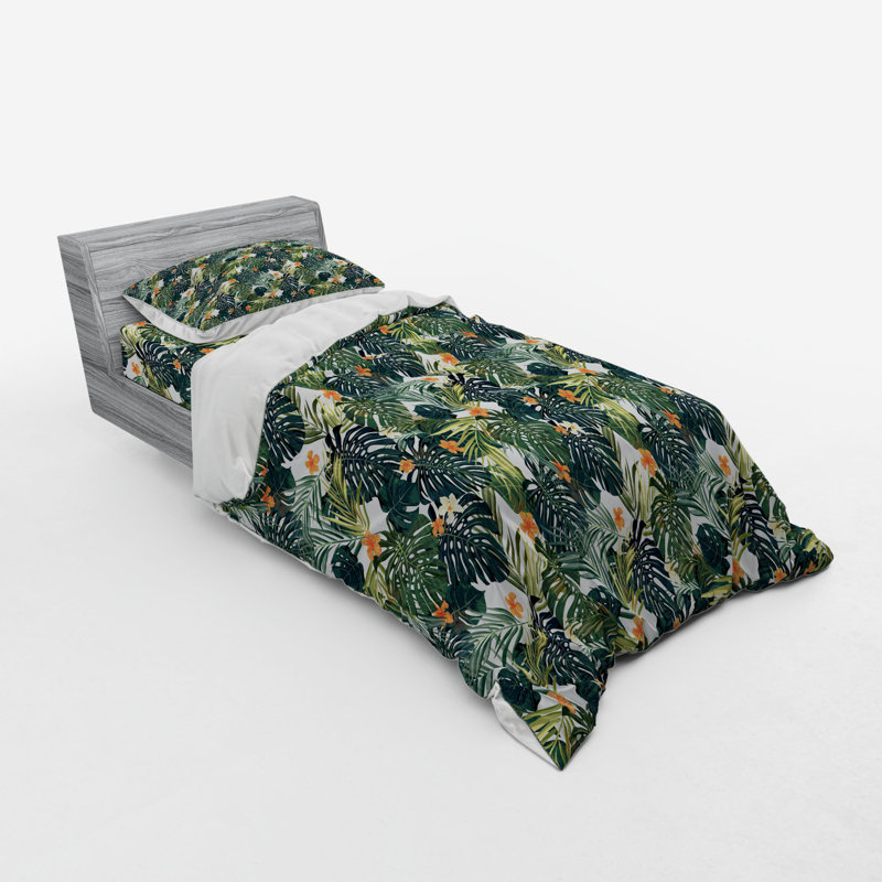 Coastal Polyester Floral Duvet Cover, Twin XL Duvet Cover + 2 Additional Pieces