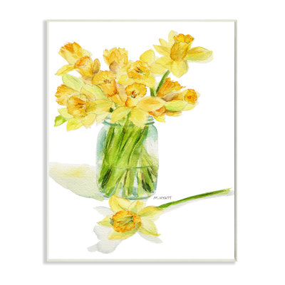 Bouquet de jonquilles en pot de conserve par Melissa Hyatt LLC - Impression sur toile