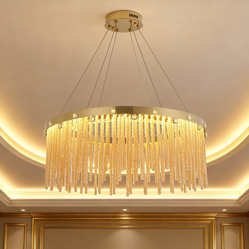 Lustre moderne à DEL avec hauteur réglable, température de couleur réglable de 3000 K à 6000 K, télécommande et commande APP pour le salon, la salle à manger, la chambre à coucher, la cuisine et le vestibule