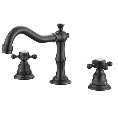2-handle Bathroom Faucet with Drain Assembly