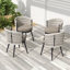 Ensemble de salle à manger confortable pour l'extérieur - Bois d'acacia et corde - Style moderne pour les patios