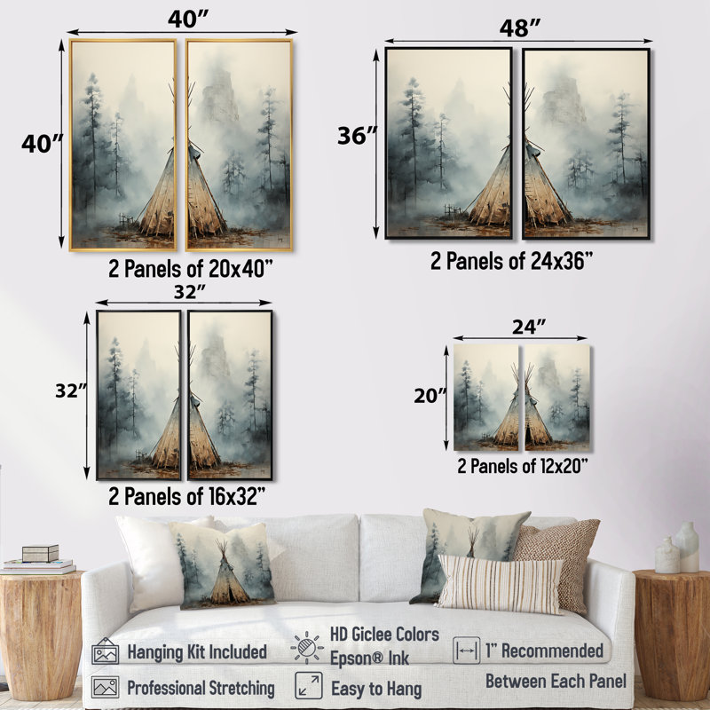 Tipi gris gris, chuchotement de l'esprit - "Global", reproduction d'art sur toile, H 32 po x l 32 po, Doré