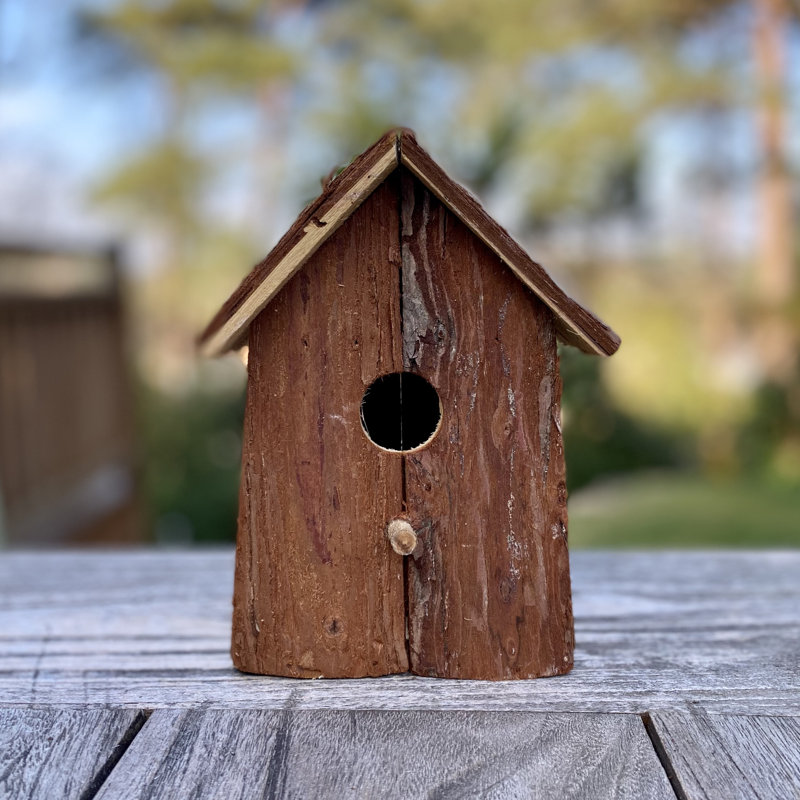 Rustic Barkwood Mounted Bird House