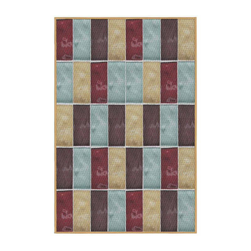 Tapis décoratif à motif géométrique brun Sakai, Rectangle 5 pi x 7 pi