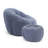 Compression 40"W Comfy Pumpkin Bean Bag Couch Sofa Chair,Soft Teddy Fabric Bean Bag Chair With Ottoman-1273032080