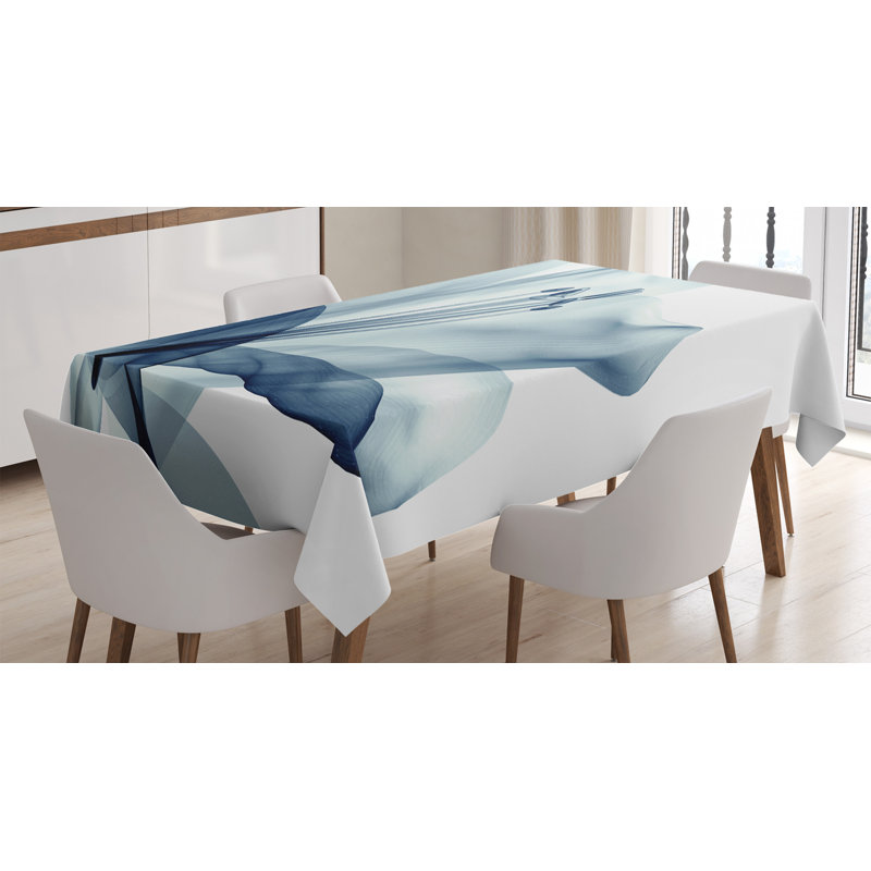 Ambesonne Flower Tablecloth, Close Look To Flowerrrangement With X-Ray Effect Nature Imagertwork Print, Rectangular Table Cover For Dining Room Kitchen Decor, 52" X 70", Teal White
