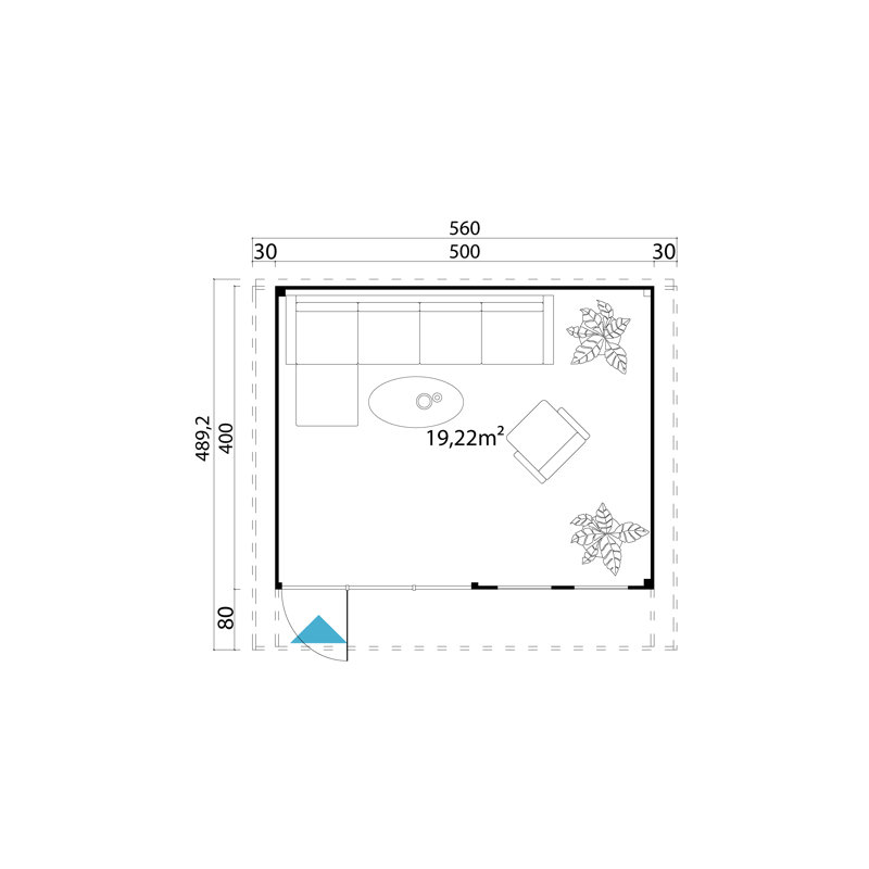  - 16.5 x 13.5 Ft. Premium Log Cabin With Aluminium Double Glazed Doors And Windows (44mm)