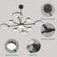 Lustre 9 lumières moderne industriel - Mid-Century moderne, lumière de salle à manger en métal noir