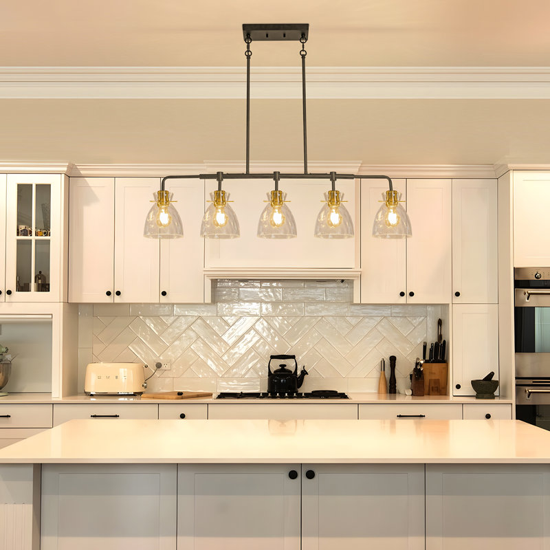 Luminaire suspendu pour îlot de cuisine 5 lumières Vouni