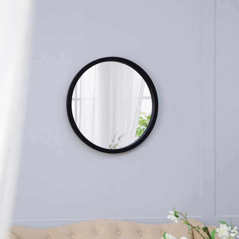 Miroir mural rond, Noir