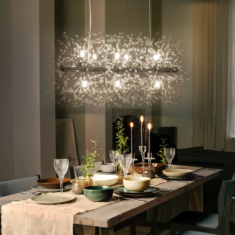 Wallin 9 - Light Dimmable Linear Chandelier, Chrome