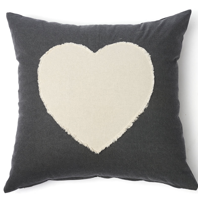 Heart Cotton Throw Pillow