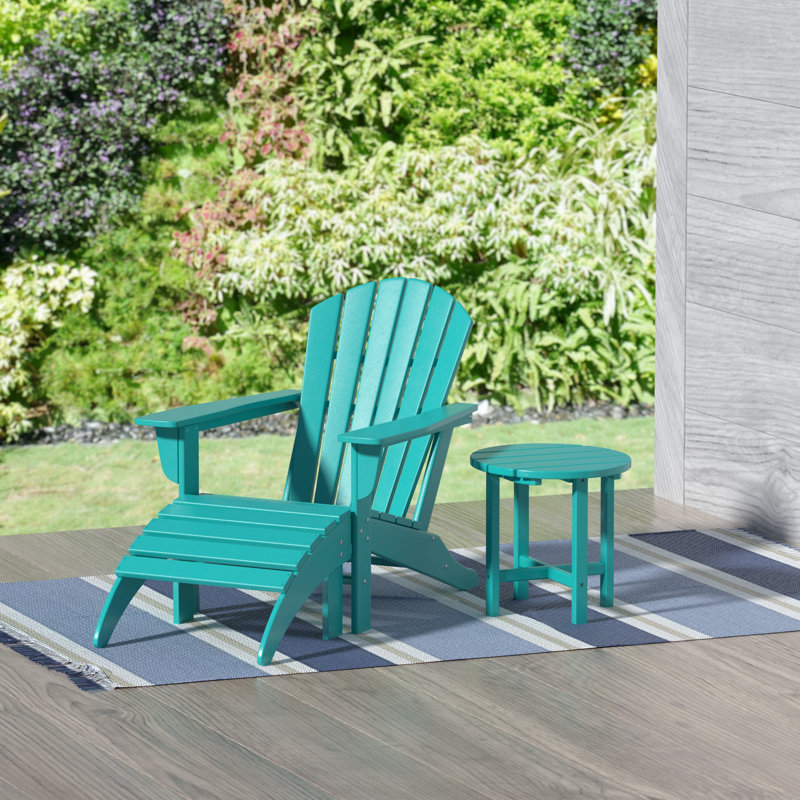 Altura Foldable Outdoor Adirondack Chair, Turquoise