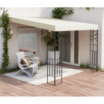 Auvent de patio en métal avec trous de drainage, auvent extérieur pour pergola, pour cour arrière, jardin