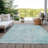 Machine Washable Indoor/Outdoor Cinead ACN1664 Teal Rug-104403491