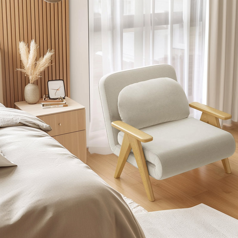 Chaise longue 3 en 1 avec dossier réglable et fauteuil d'appoint convertible