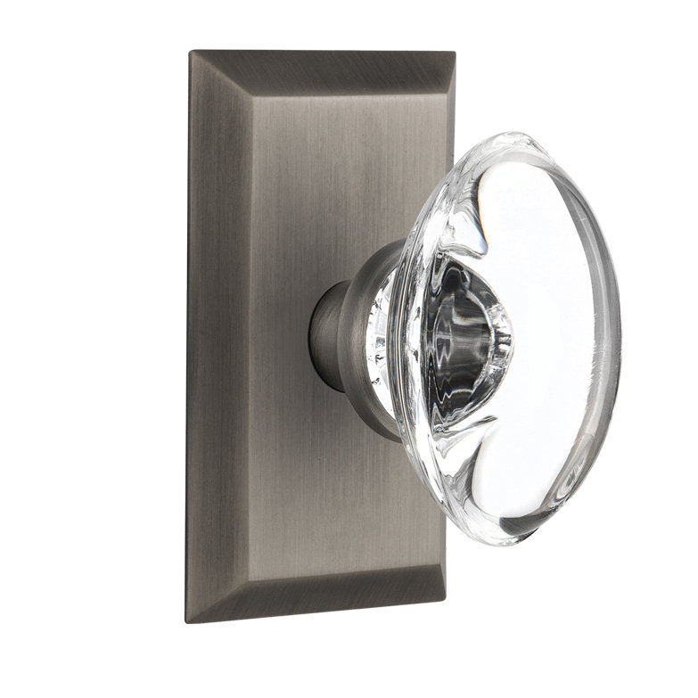 Studio Plate with Oval Clear Crystal Door Knob Nostalgic Warehouse