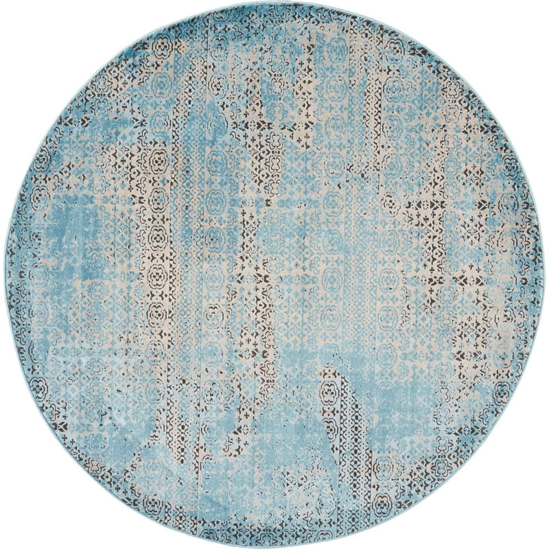 Tapis bleu Maren, Rond 5 pi 3 po
