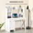 Farmhouse Computer Desk With Hutch And Cabinet, Home Office Desk With Storage, For Study, White-998641955