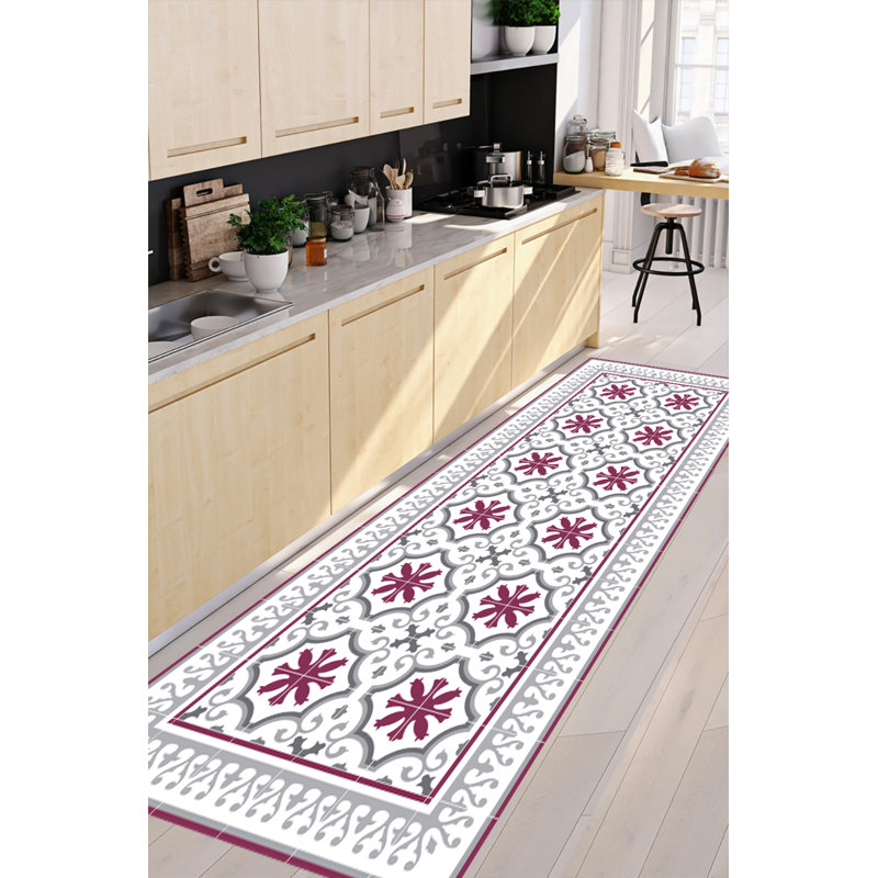 Hartigan Vinyl Machine Printed Area Rug, Runner 80 x 300cm