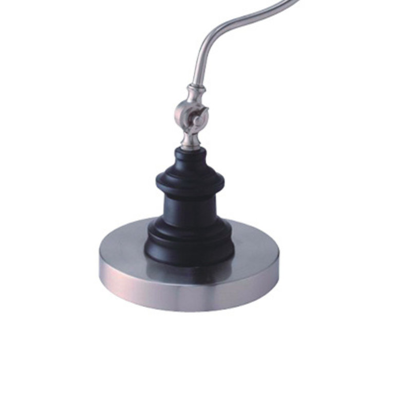 22"h Black Desk Lamp, Black/ Satin Nickel