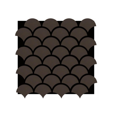 Modern Fish Scale Pattern Acoustic Wall Panel - PET + MDF Size: 640 x 665 mm - Pack of 4