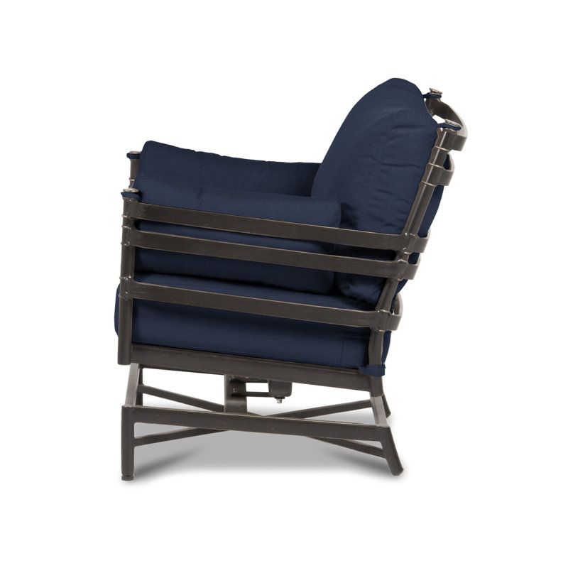Lancaster Outdoor Ottoman, Spectrum Indigo Sunbrella® Plainweave