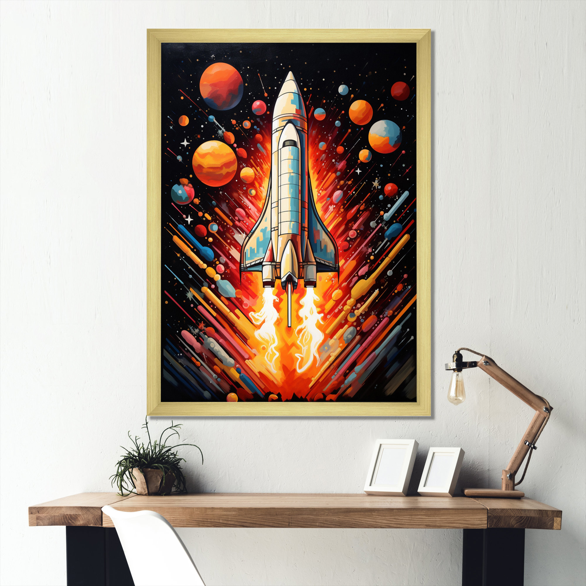 17 Stories Rocketship Stellar Voyage I - Rocketship Canvas Wall Art ...